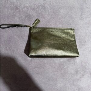 Coach Metallic Olive Wristlet Clutch